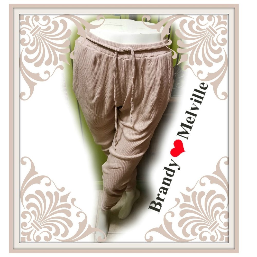 new Brandy melville pink rosa thermal sweats